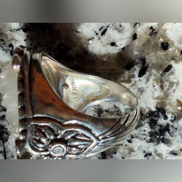 SILPADA “Beauty in the Rough” .925 Sterling Silver Druzy w/CZ Accents_Size 8 - Picture 5 of 8